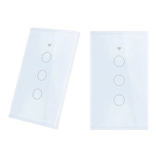 Load image into Gallery viewer, Wifi Smart Light Switch Glass Screen Touch Panel Voice Control Wireless Wall work with Alexa Echo Google Home 1/2/3-Gang