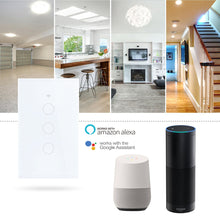 Load image into Gallery viewer, Wifi Smart Light Switch Glass Screen Touch Panel Voice Control Wireless Wall work with Alexa Echo Google Home 1/2/3-Gang
