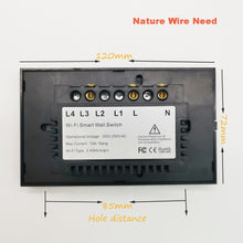 Load image into Gallery viewer, Wifi Smart Light Switch Glass Screen Touch Panel Voice Control Wireless Wall work with Alexa Echo Google Home 1/2/3-Gang
