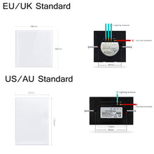 Load image into Gallery viewer, MiniTiger EU/US/UK/AU Standard Smart Home LED Light Touch Switch for LED Bulb Wall Touch Switch 1/2/3 Gang 1 Way Crystal Glass
