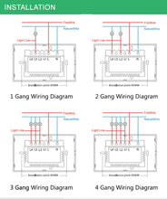 Load image into Gallery viewer, Wifi Smart Light Switch Glass Screen Touch Panel Voice Control Wireless Wall  work with Alexa Echo Google Home 1/2/3-Gang
