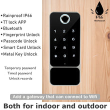 Load image into Gallery viewer, Fingerprint Door Lock Waterproof Outdoor Gate Bluetooth TT Lock Wifi Passcode IC Card Keyless Enter Electronic Lock W5
