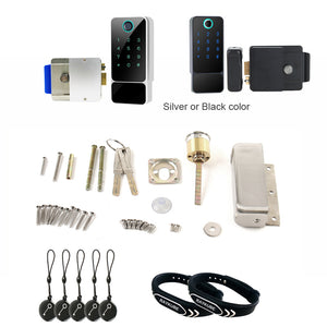 Fingerprint Door Lock Waterproof Outdoor Gate Bluetooth TT Lock Wifi Passcode IC Card Keyless Enter Electronic Lock W5