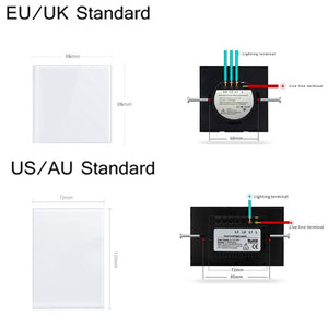 MiniTiger EU/US/UK/AU Standard Smart Home LED Light Touch Switch for LED Bulb Wall Touch Switch 1/2/3 Gang 1 Way Crystal Glass